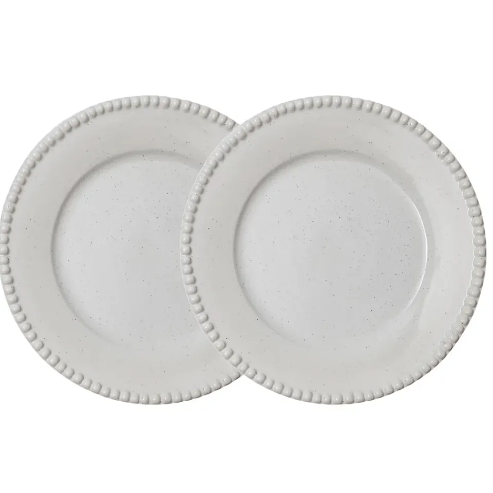 PotteryJo Daria dinner plate Ø28 cm 2-pack, Cotton shiny White