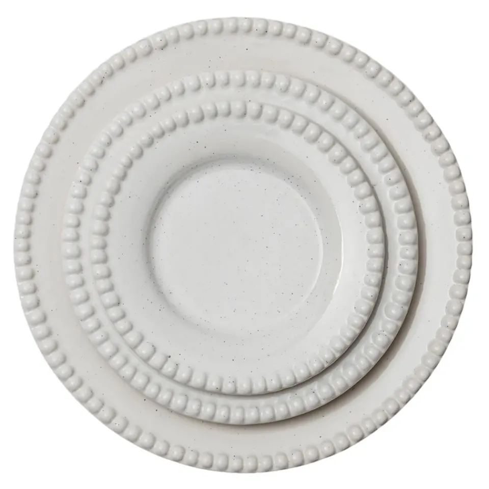 PotteryJo Daria dinner plate Ø28 cm 2-pack, Cotton shiny White