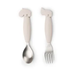 Done by deer Deer Friends Easy-grip cutlery set 2 pieces, Sand Beige Clearance