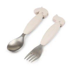 Done by deer Deer Friends Easy-grip cutlery set 2 pieces, Sand Beige Clearance