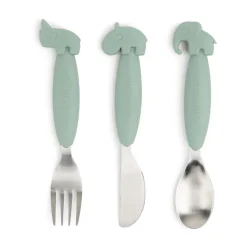 Done by deer Deer Friends Easy-grip cutlery set 3 pieces, Green Online