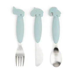 Done by deer Deer Friends Easy-grip cutlery set 3 pieces, Blue Outlet