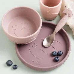 Done by deer Deer Friends Stick&Stay kids dinner set 3 pieces, Powder Beige Best