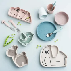 Done by deer Deer Friends Stick&Stay kids dinner set 3 pieces, Powder Beige Best