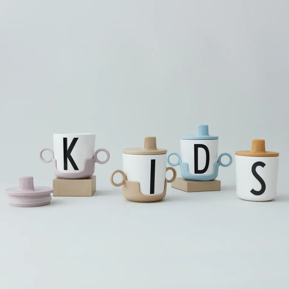 Design Letters beak lid to melamine cup, Beige New