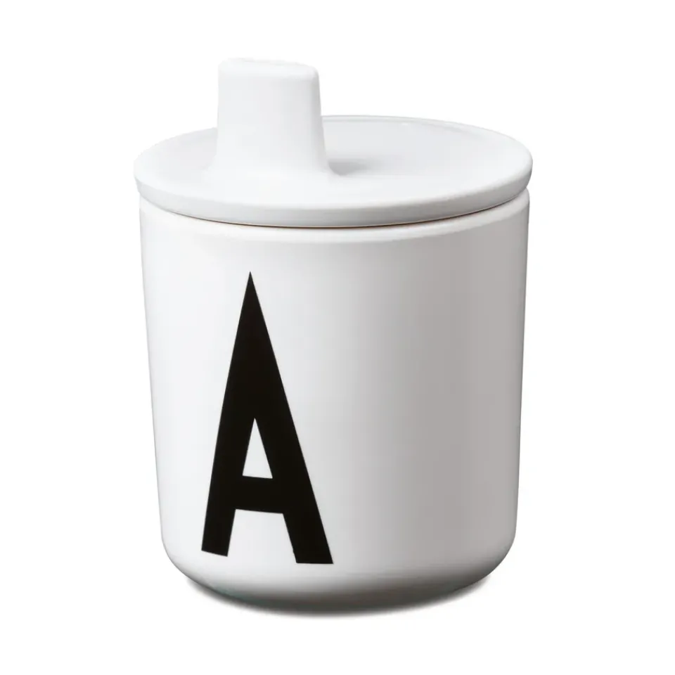 Design Letters beak lid to melamine cup, White New