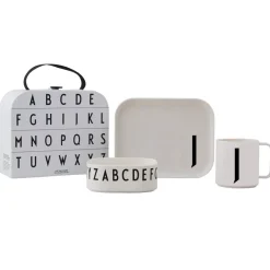 Design Letters children's dinnerware set, J White Hot