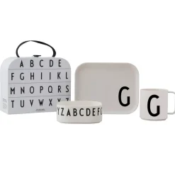 Design Letters children's dinnerware set, G White
