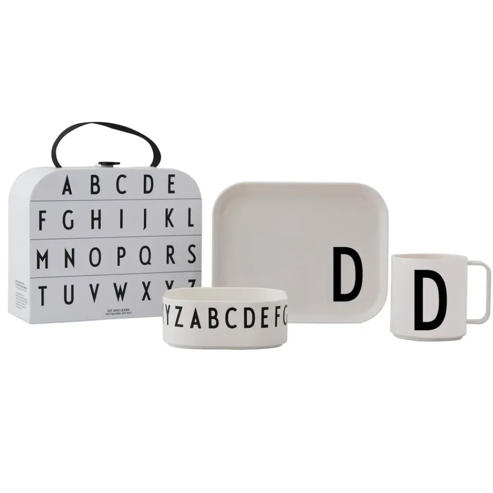 Design Letters children's dinnerware set, D White Outlet