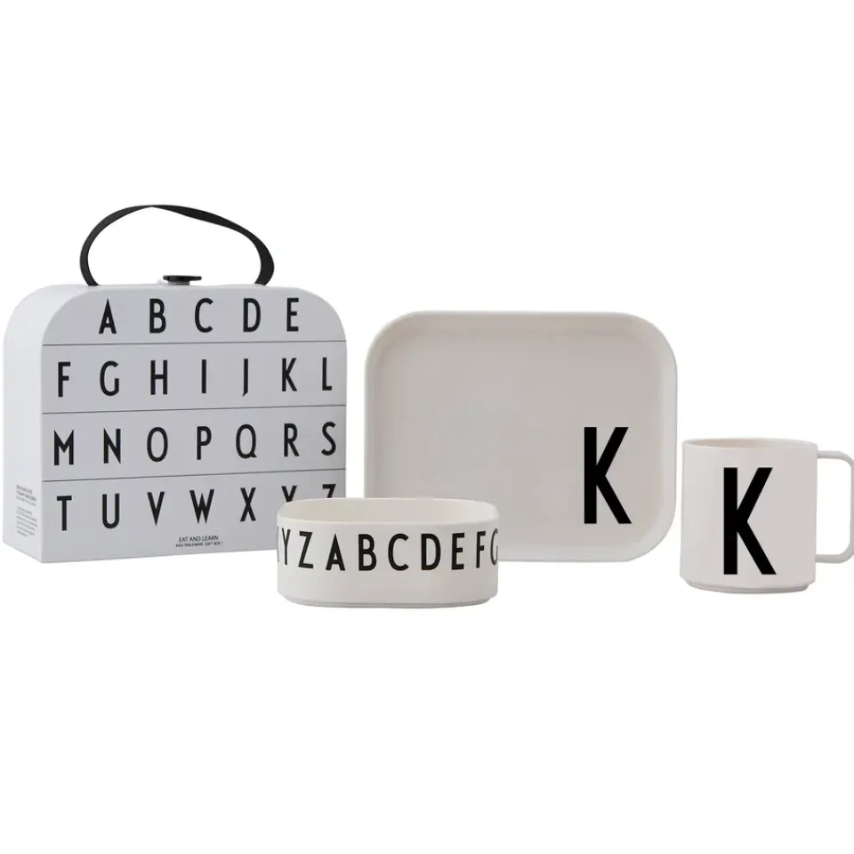 Design Letters children's dinnerware set, K White Discount