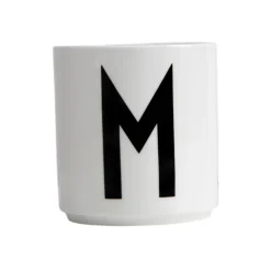 Design Letters cup, M BlackWhite New