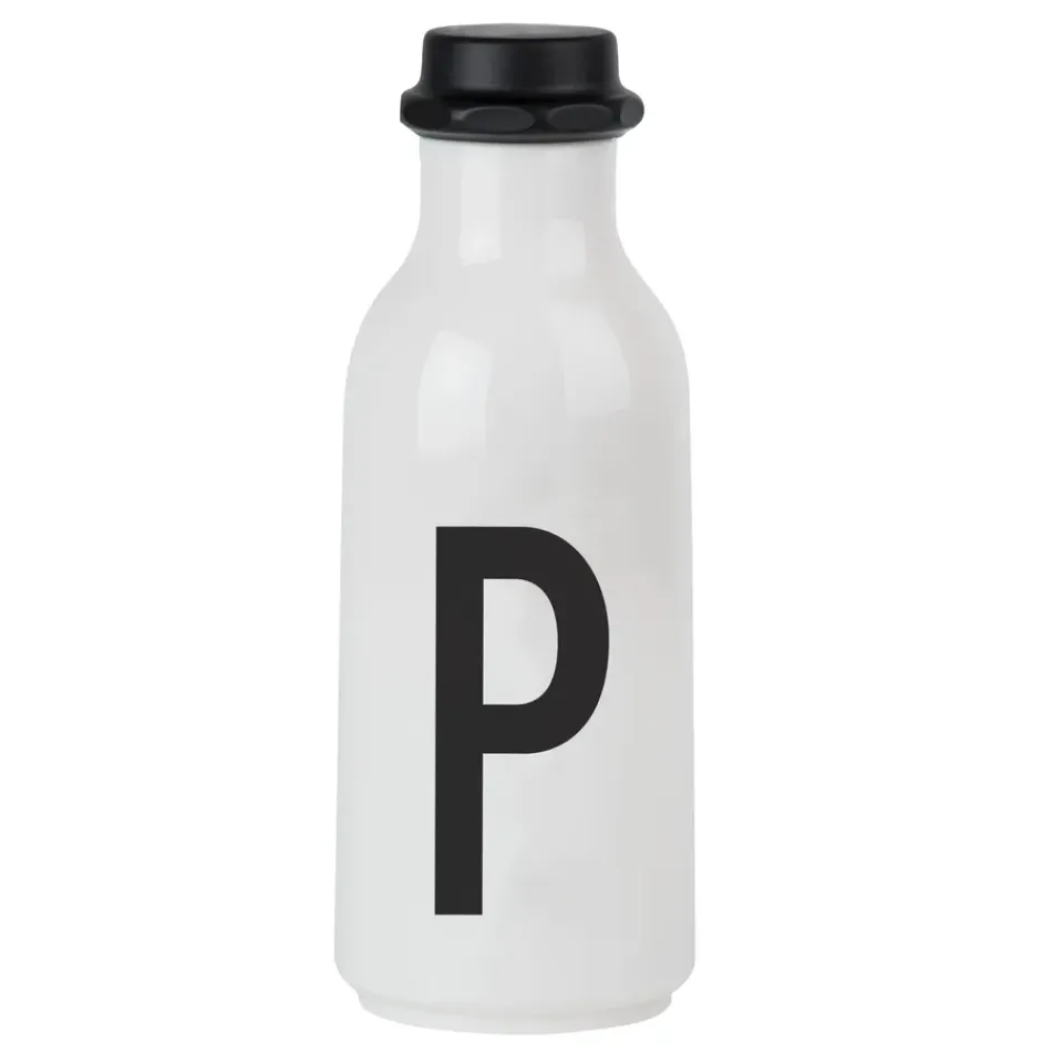 Design Letters drinking bottle, P BlackWhite