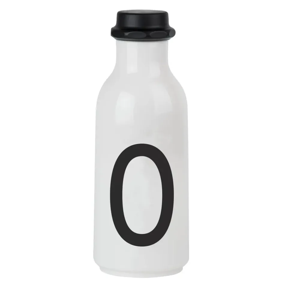 Design Letters drinking bottle, O BlackWhite Clearance