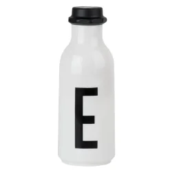 Design Letters drinking bottle, E BlackWhite Hot