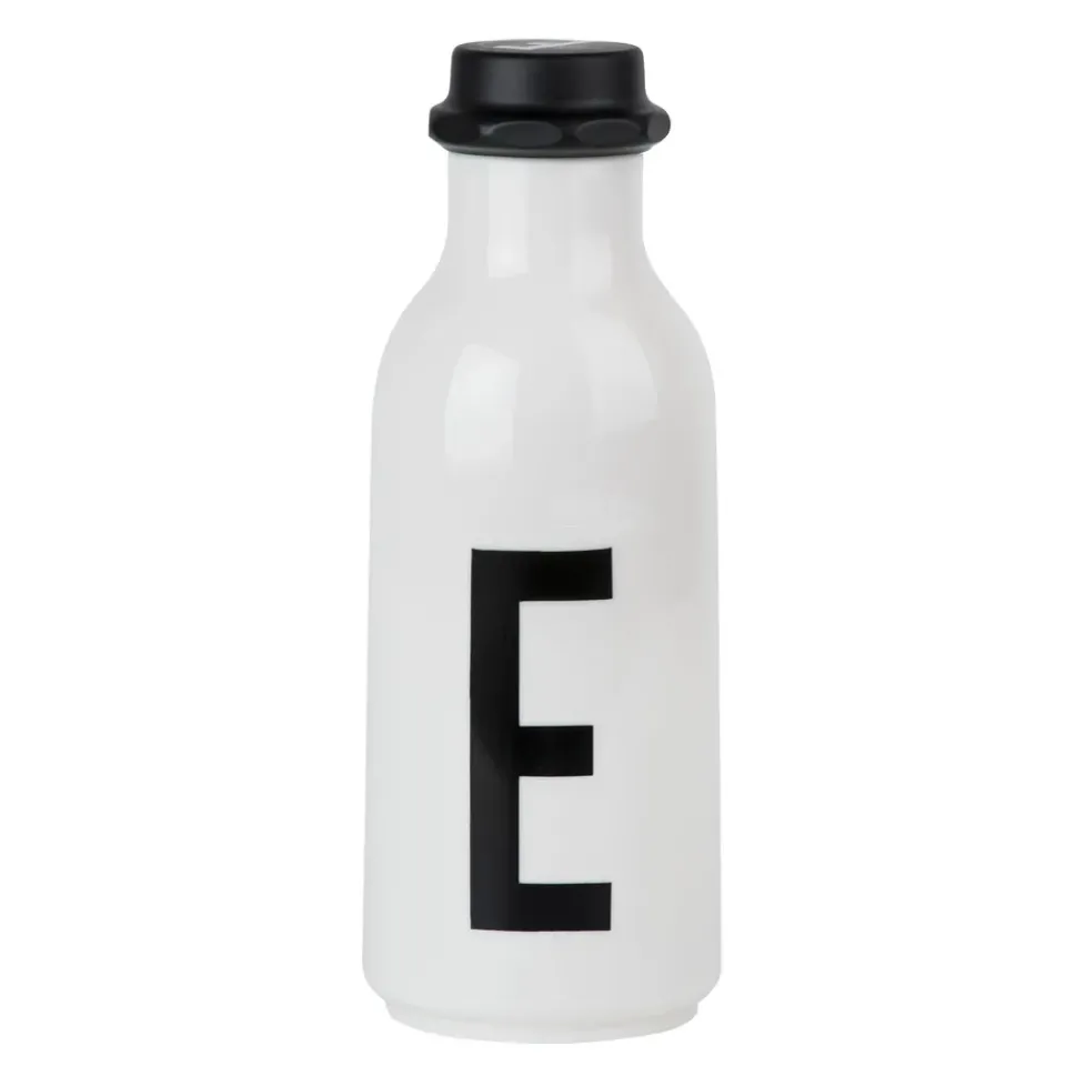 Design Letters drinking bottle, E BlackWhite Hot