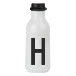 Design Letters drinking bottle, H BlackWhite Best
