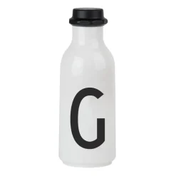 Design Letters drinking bottle, G BlackWhite Clearance