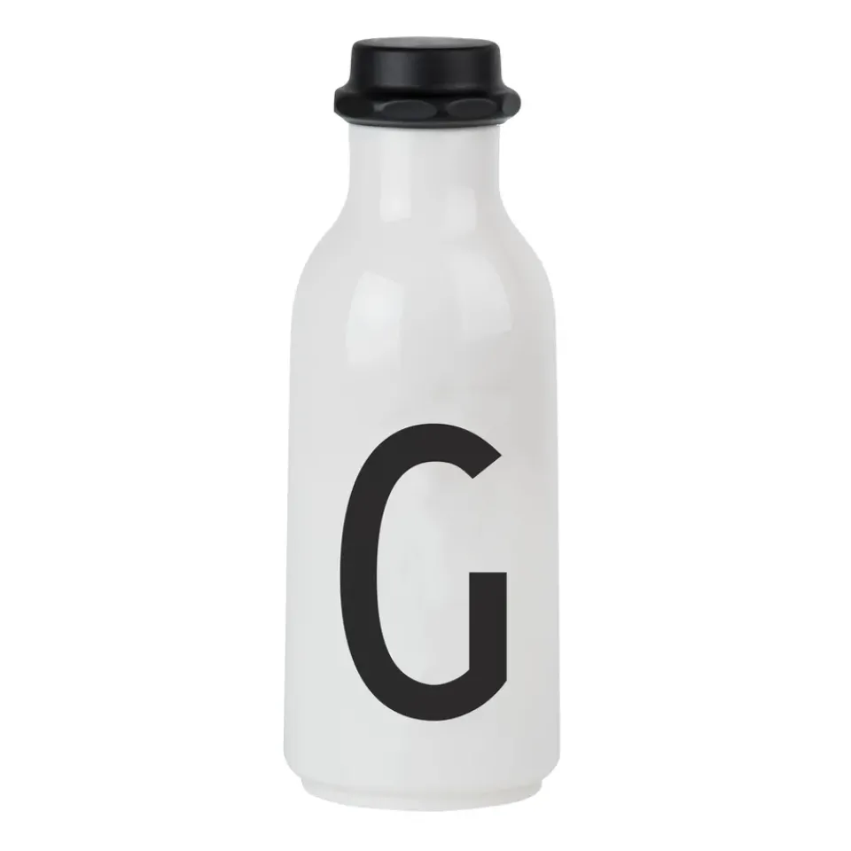 Design Letters drinking bottle, G BlackWhite Clearance
