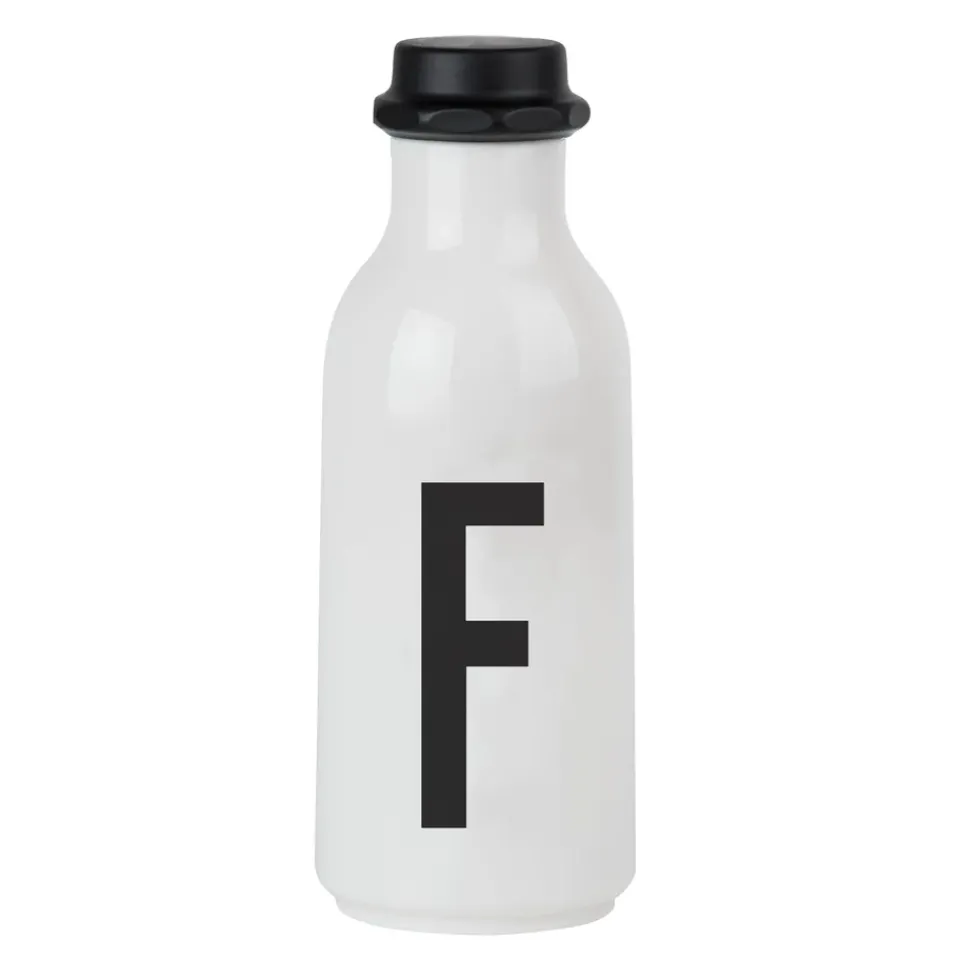Design Letters drinking bottle, F BlackWhite Clearance