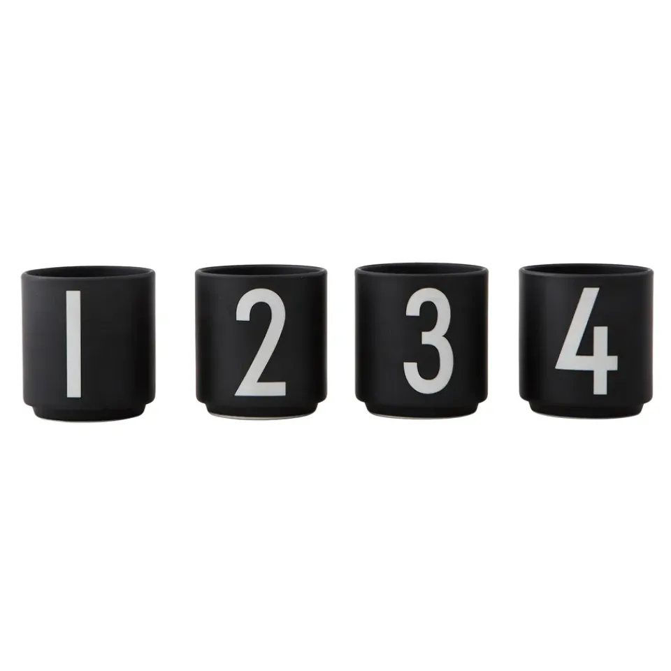 Design Letters espresso cup 4-pack , Black
