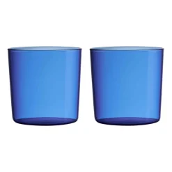 Design Letters Kids Eco drinking glass 2-pack, Blue Hot