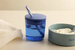 Design Letters Kids Eco drinking glass 2-pack, Blue Hot