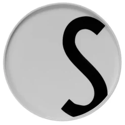 Design Letters plate, S White