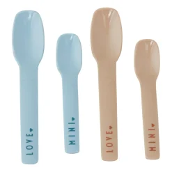 Design Letters spoon favourite mini 4 pieces, Light blue BlueBeige