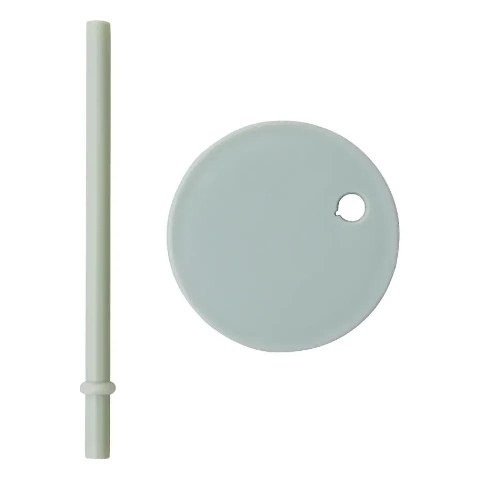 Design Letters straw with lid, Green Clearance
