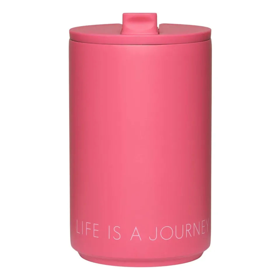Design Letters thermal mug, Cherry Pink Clearance