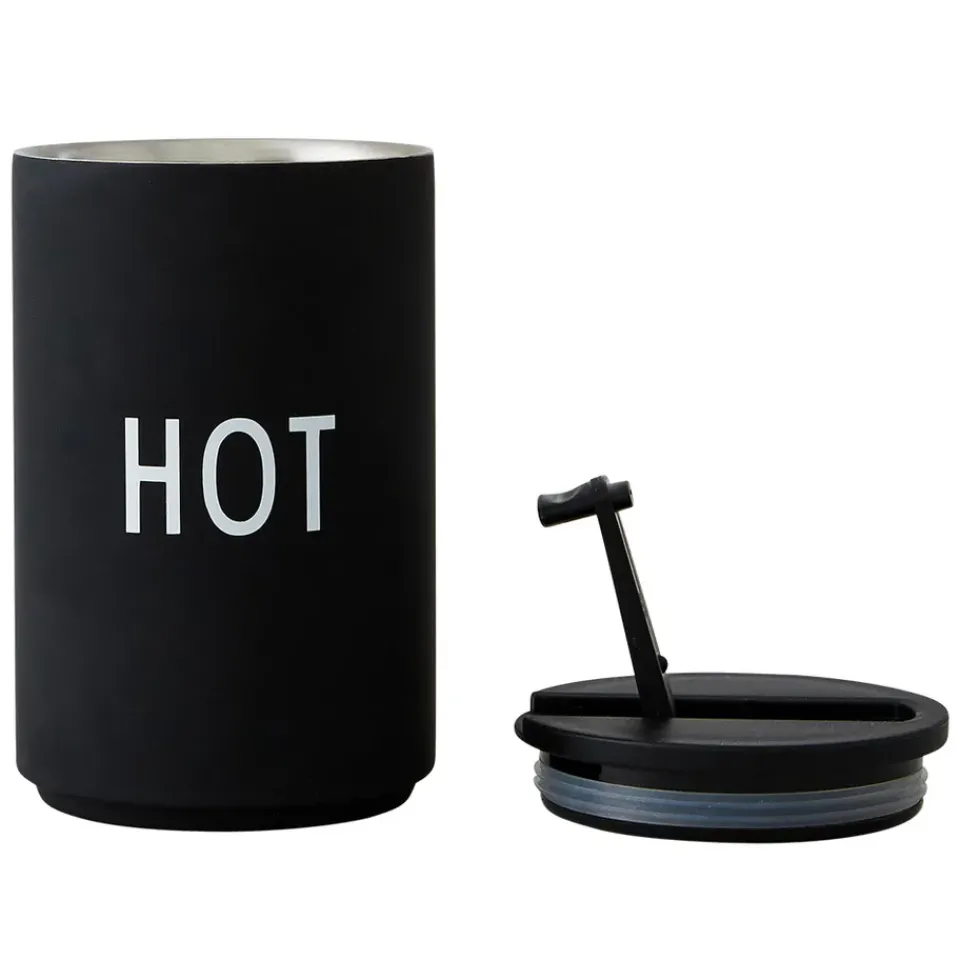 Design Letters thermal mug, Hot Black Clearance