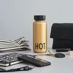 Design Letters thermos, gold Gold-colouredBlack Discount