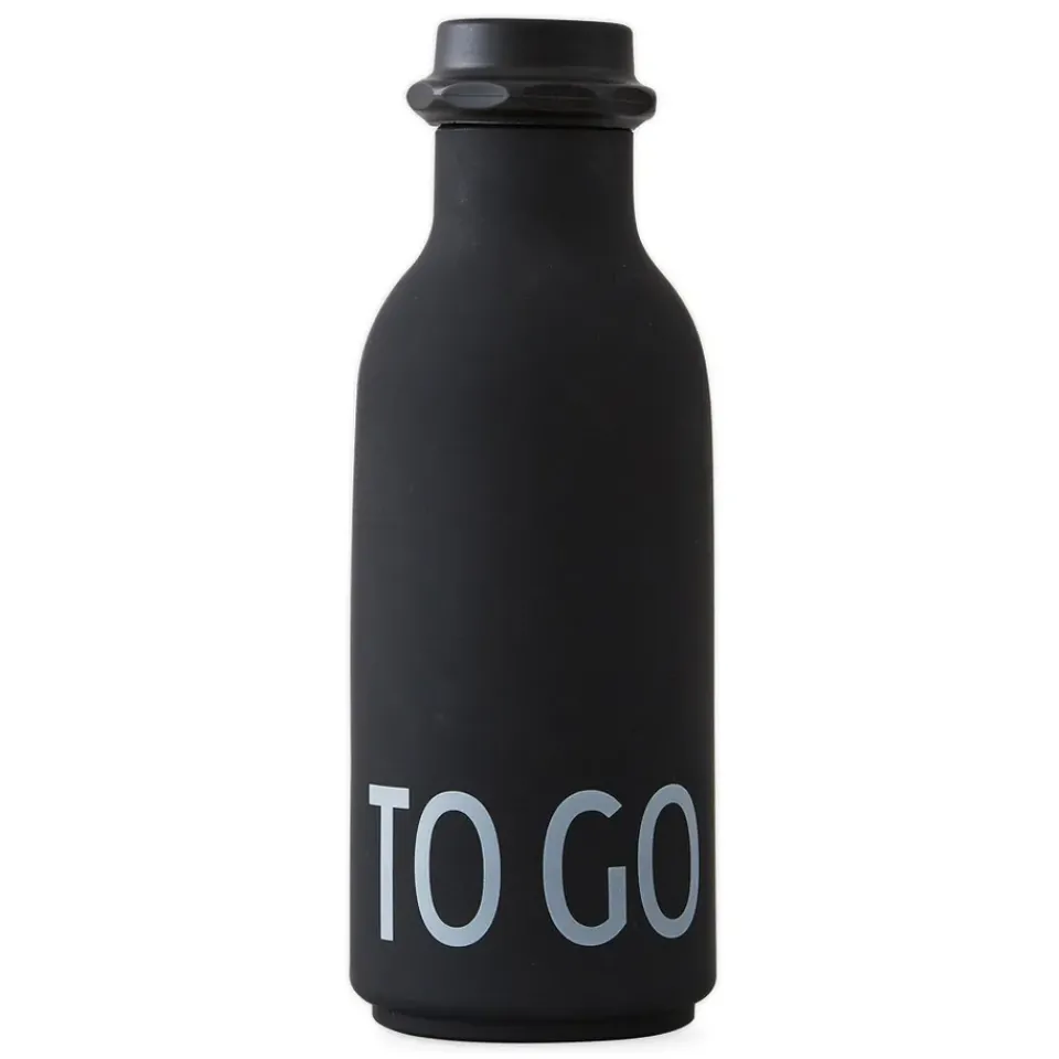 Design Letters TO GO bottle, Black Clearance