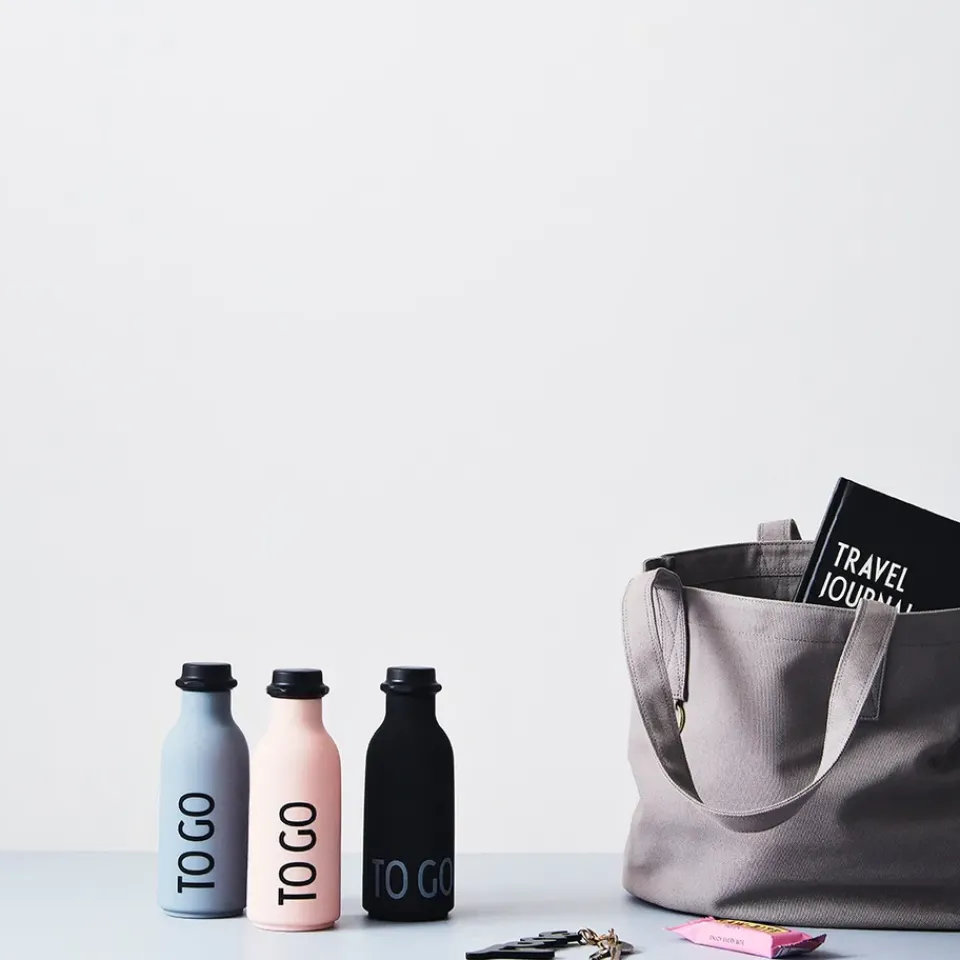 Design Letters TO GO bottle, Black Clearance