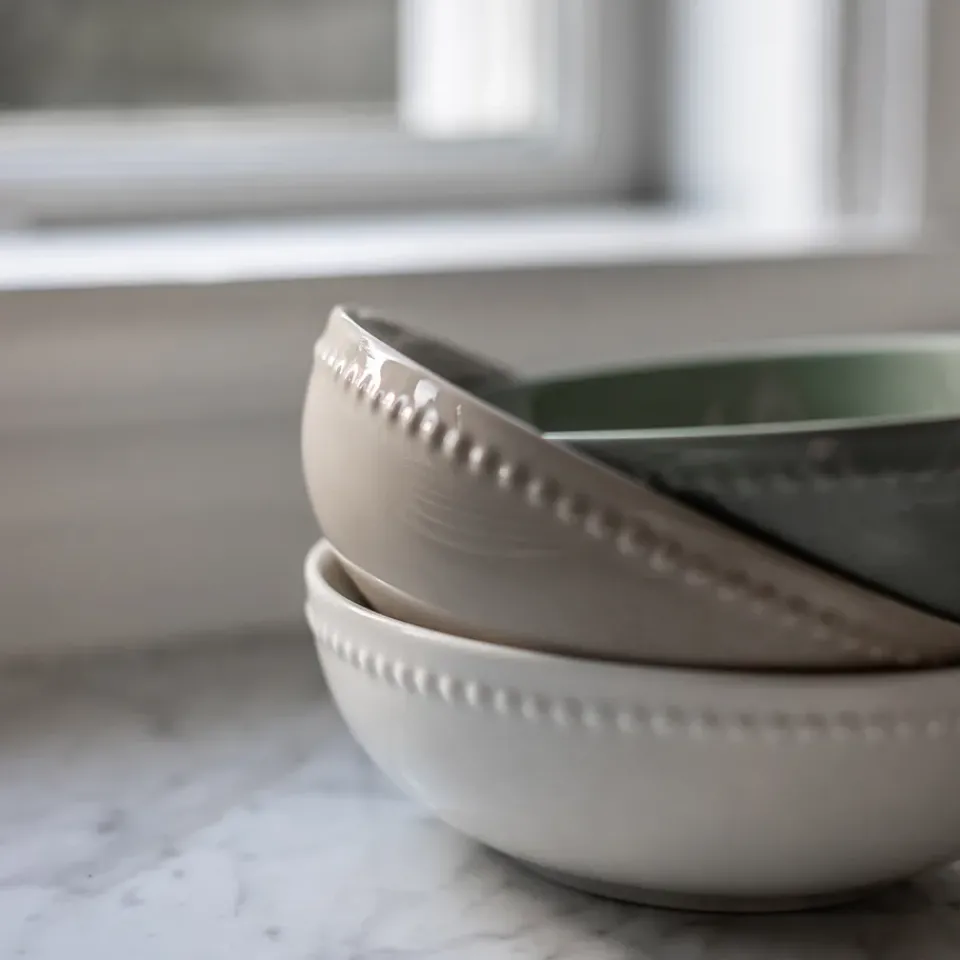 Scandi Living Dots breakfast bowl 60 cl 4-pack, Green Best