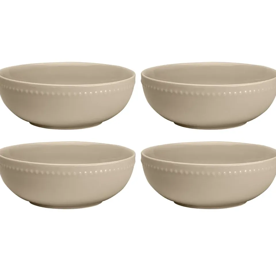 Scandi Living Dots breakfast bowl 60 cl 4-pack, Beige Best