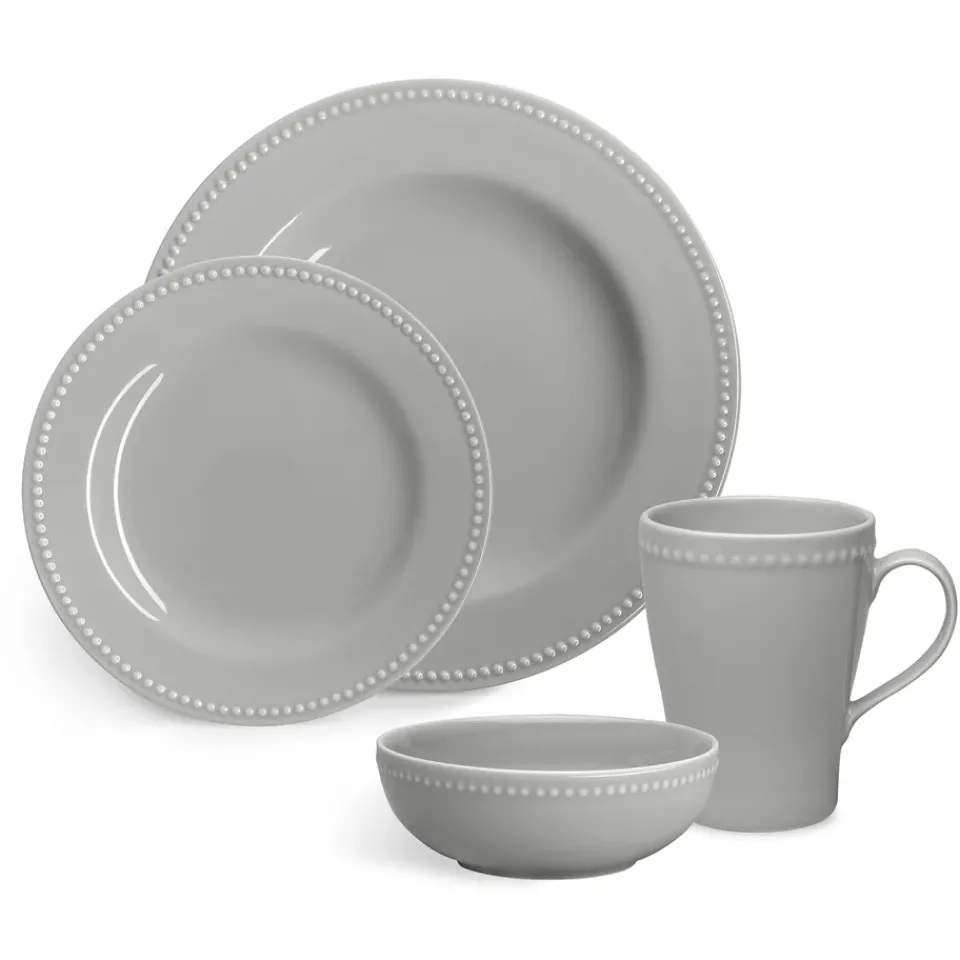 Scandi Living Dots breakfast bowl 60 cl 4-pack, Grey Sale