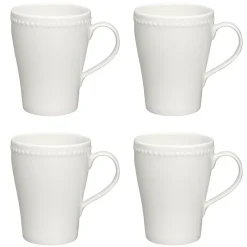 Scandi Living Dots mug 35 cl 4-pack, Creamy White