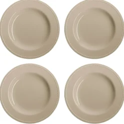 Scandi Living Dots plate 28 cm 4-pack, Beige