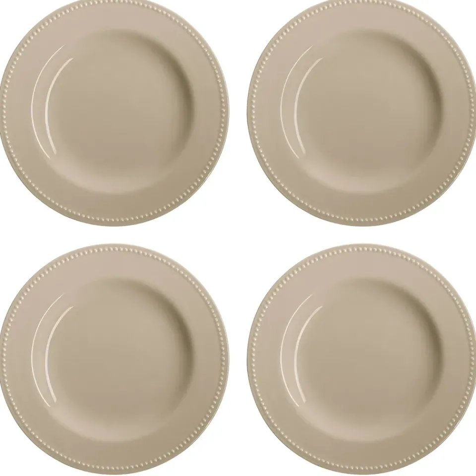 Scandi Living Dots plate 28 cm 4-pack, Beige