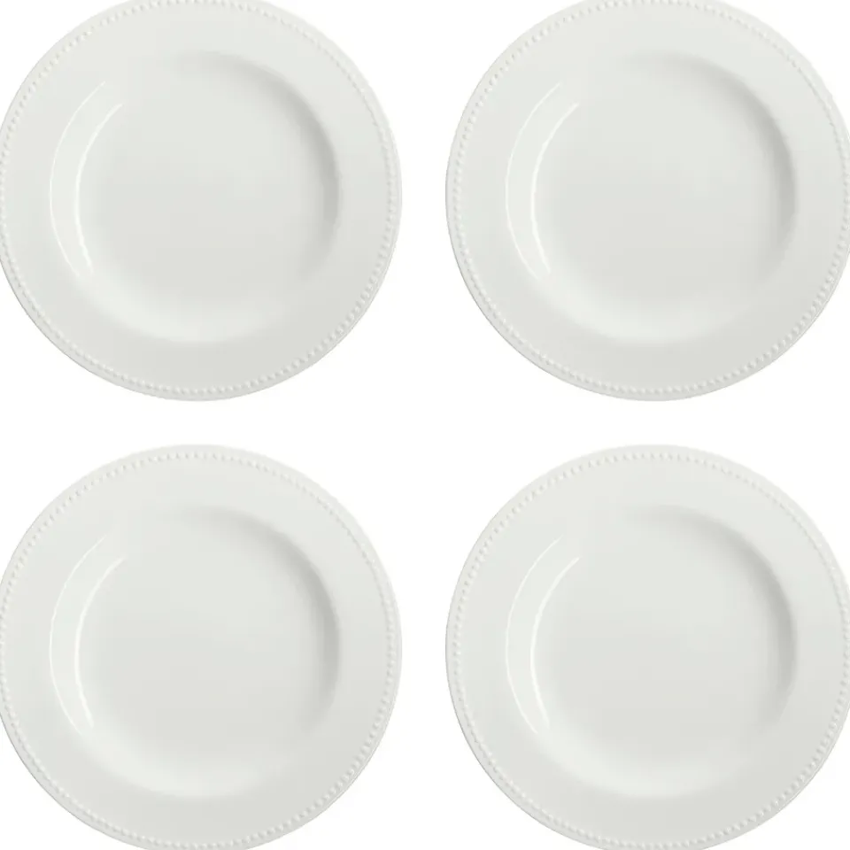 Scandi Living Dots plate 28 cm 4-pack, Creamy White Best