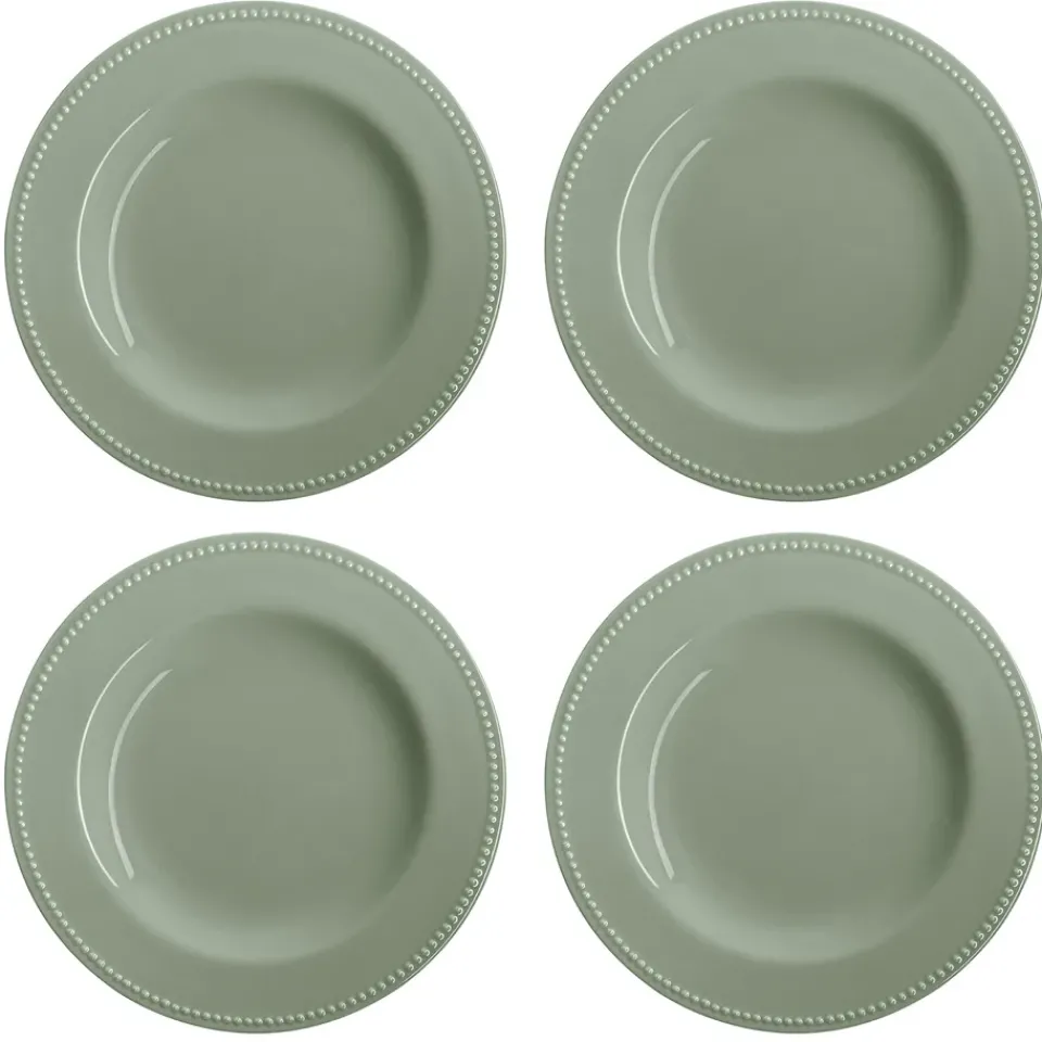 Scandi Living Dots plate 28 cm 4-pack, Green Discount