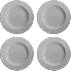 Scandi Living Dots plate 28 cm 4-pack, Grey Online