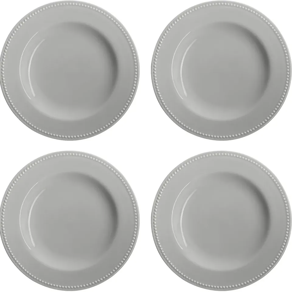 Scandi Living Dots plate 28 cm 4-pack, Grey Online