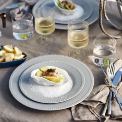 Scandi Living Dots plate 28 cm 4-pack, Grey Online