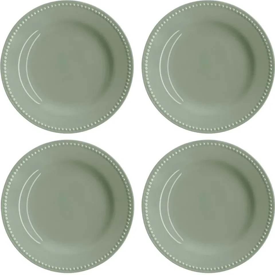 Scandi Living Dots small plate 22 cm 4-pack, Green New