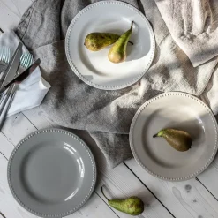 Scandi Living Dots small plate 22 cm 4-pack, Creamy White Clearance