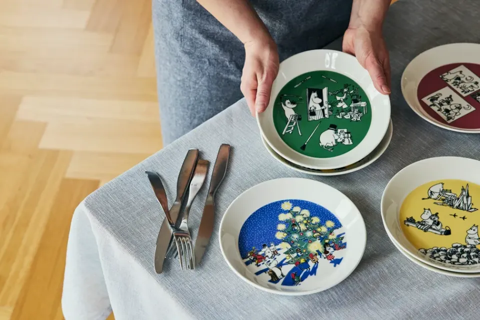 Moomin Arabia Drawing & Christmas Moomin plate 2 pieces, Ø19 cm Multi New