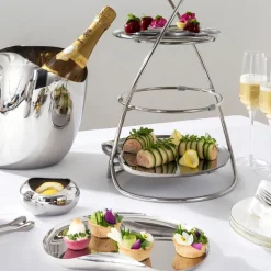 Robert Welch Drift cake stand, 3 tier Silver-coloured Outlet