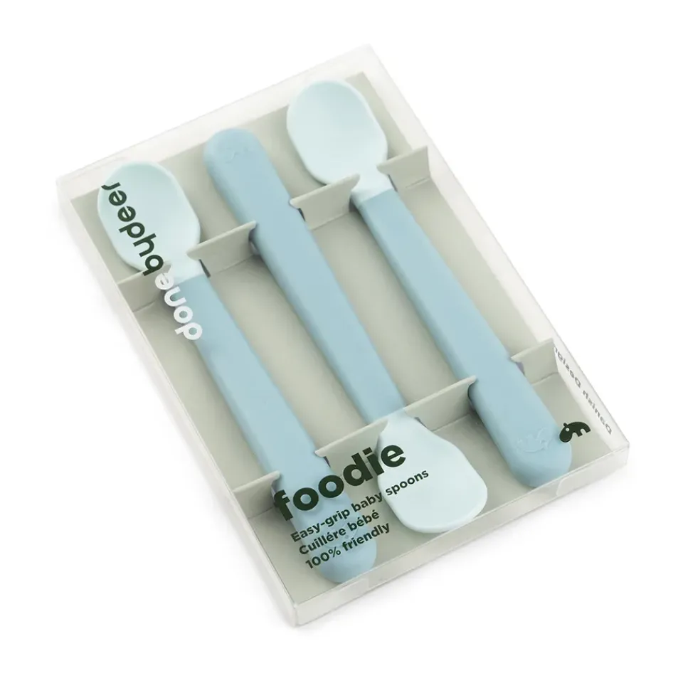 Done by deer Easy-grip foodie spoon 3-pack, Blue